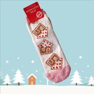 Gingerbread Houses Fuzzy Socks